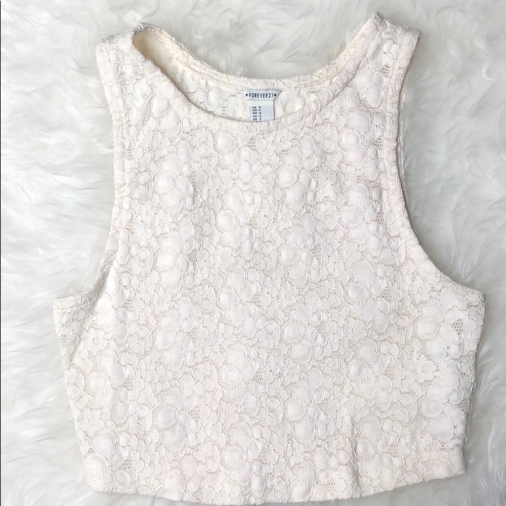 Forever 21 off white crop top